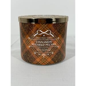 NEW Bath & Body Holiday Scented 3-Wick Candle Cinnamon Sugared Pecans